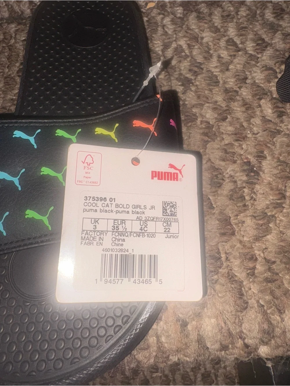 Kids puma slides size 5 $10